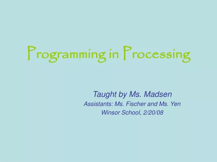 programming in processing