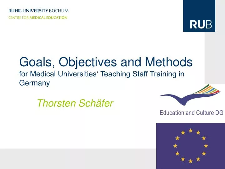 goals objectives and methods for medical universities teaching staff training in germany