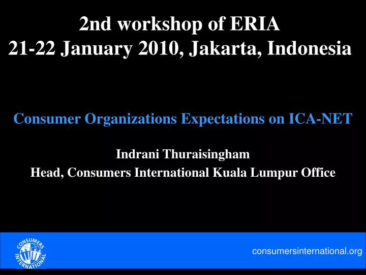 2nd workshop of eria 21 22 january 2010 jakarta indonesia