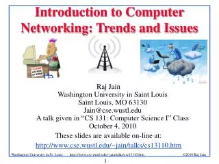 Introduction to Computer Networking: Trends and Issues