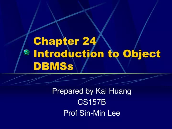 chapter 24 introduction to object dbmss