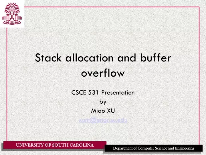 stack allocation and buffer overflow