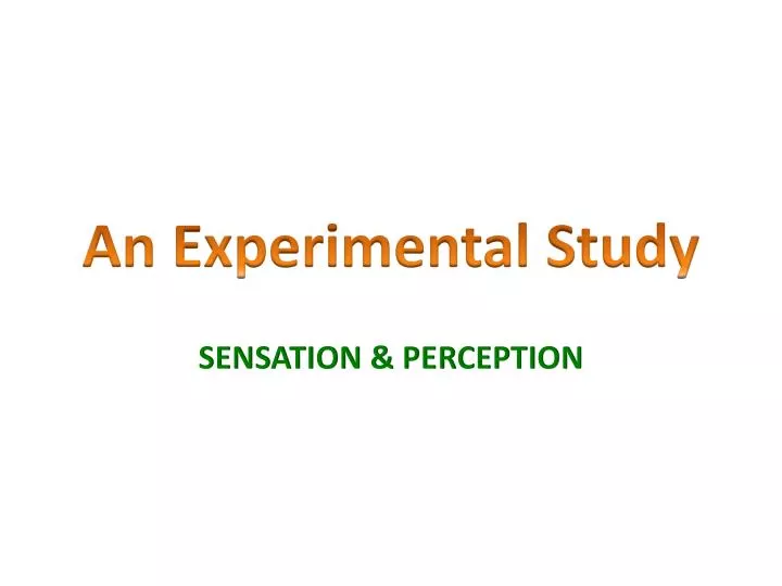 an experimental study