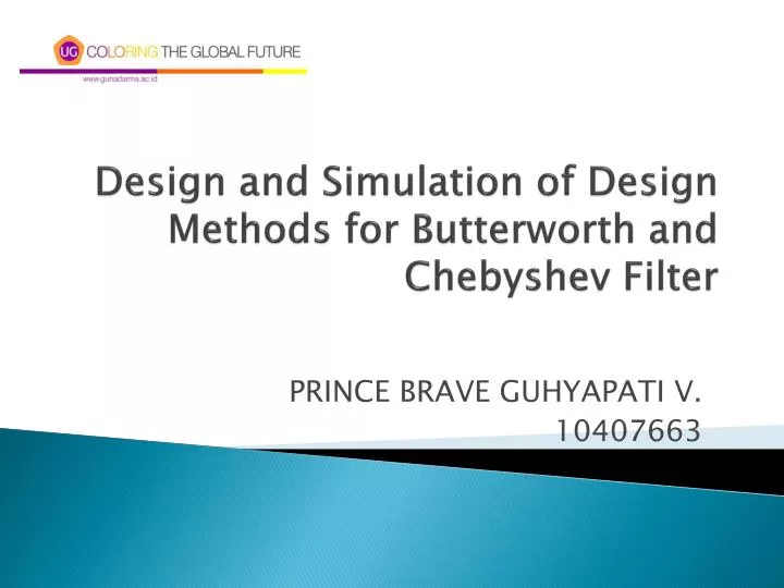 design and simulation of design methods for butterworth and chebyshev filter