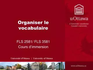 organiser le vocabulaire