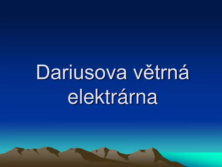 dariusova v trn elektr rna