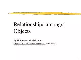 By Rick Mercer with help from Object-Oriented Design Heuristics, Arthur Riel