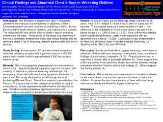 Clinical Findings and Abnormal Chest X-Rays in Wheezing Children