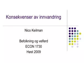 konsekvenser av innvandring