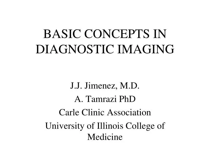 basic concepts in diagnostic imaging