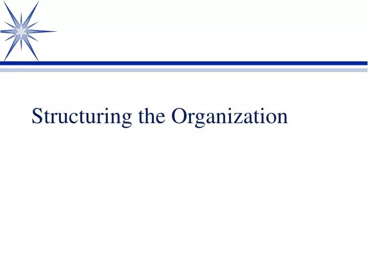 structuring the organization