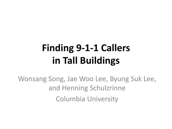 finding 9 1 1 callers in tall buildings