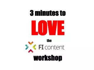 3 minutes to LOVE workshop