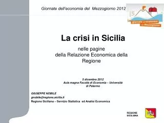 la crisi in sicilia