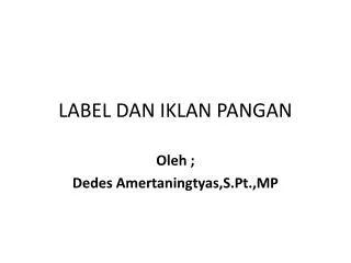 label dan iklan pangan