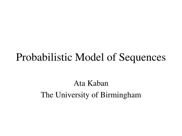 probabilistic model of sequences