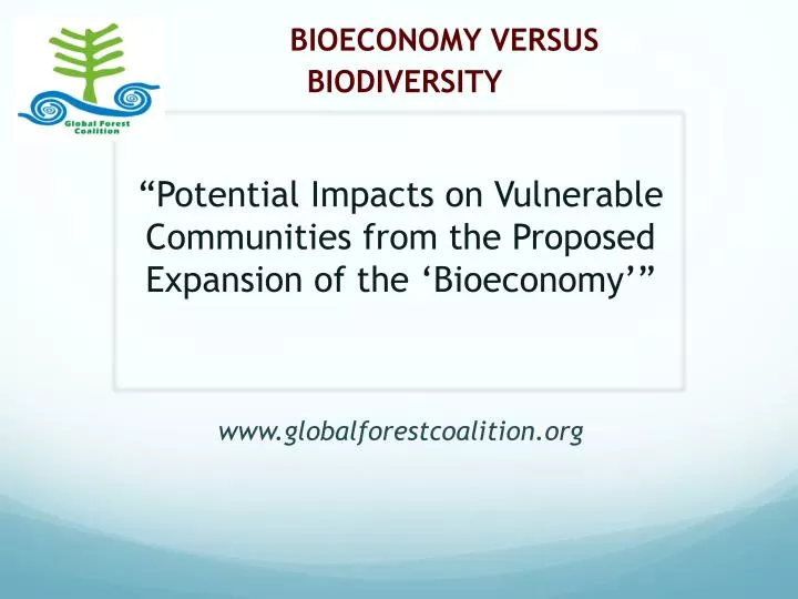 bioeconomy versus biodiversity