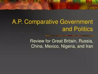 A.P. Comparative Government and Politics