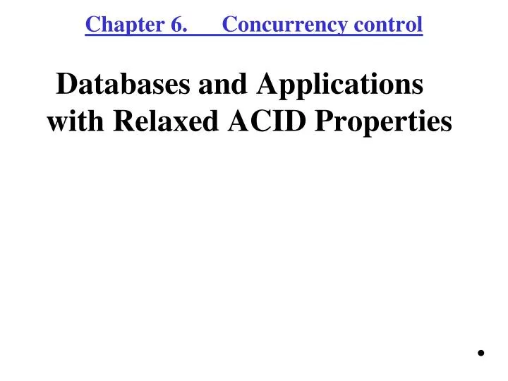 chapter 6 concurrency control