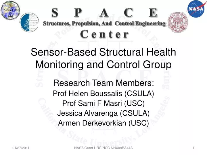 sensor based structural health monitoring and control group