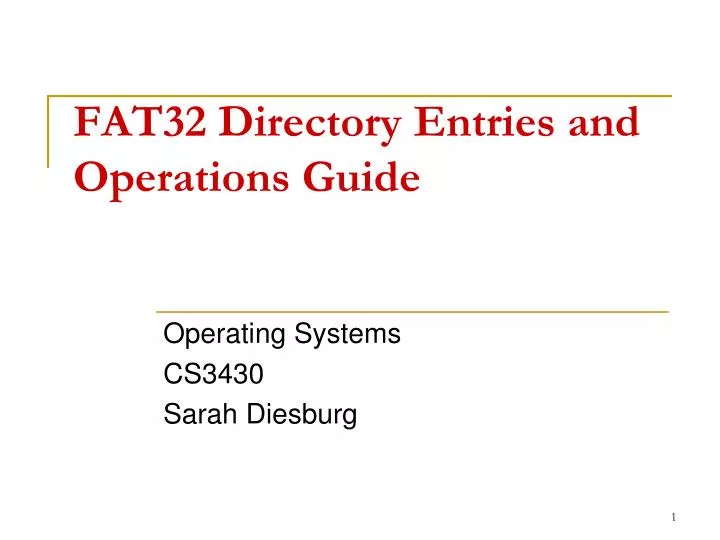 fat32 directory entries and operations guide
