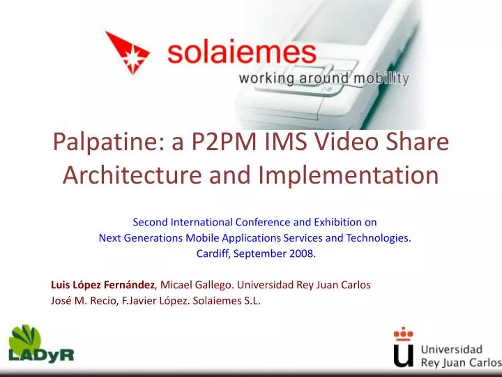 palpatine a p2pm ims video share architecture and implementation