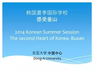 2014 korean summer session the second heart of korea busan