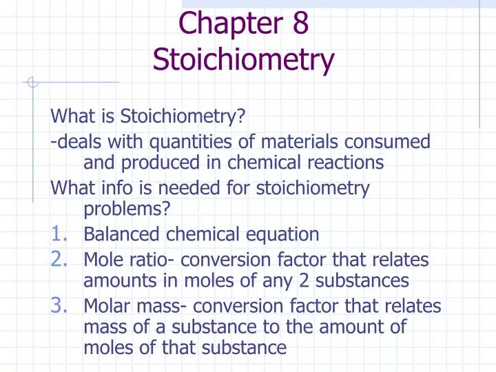 chapter 8 stoichiometry