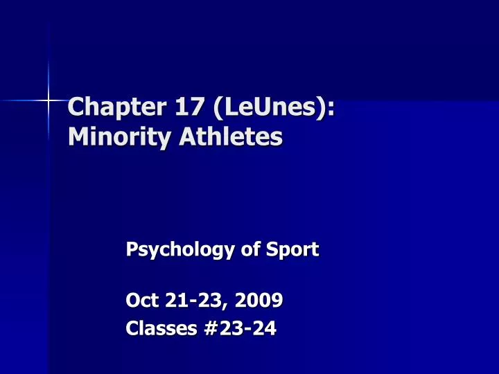 chapter 17 leunes minority athletes