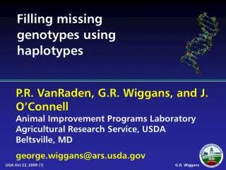 Filling missing genotypes using haplotypes