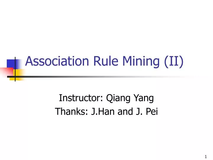 association rule mining ii