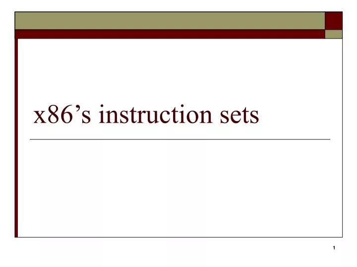 x86 s instruction sets