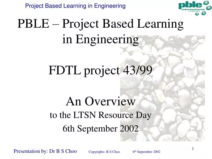 pble project based learning in engineering fdtl project 43 99 an overview