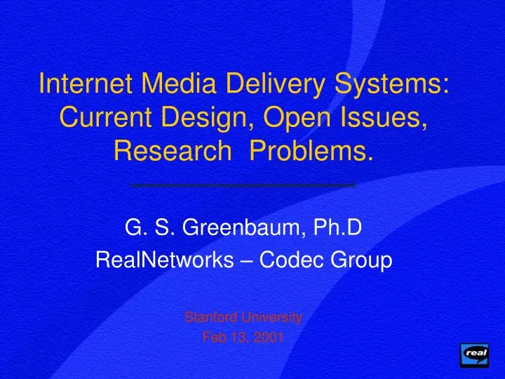 internet media delivery systems current design open issues research problems