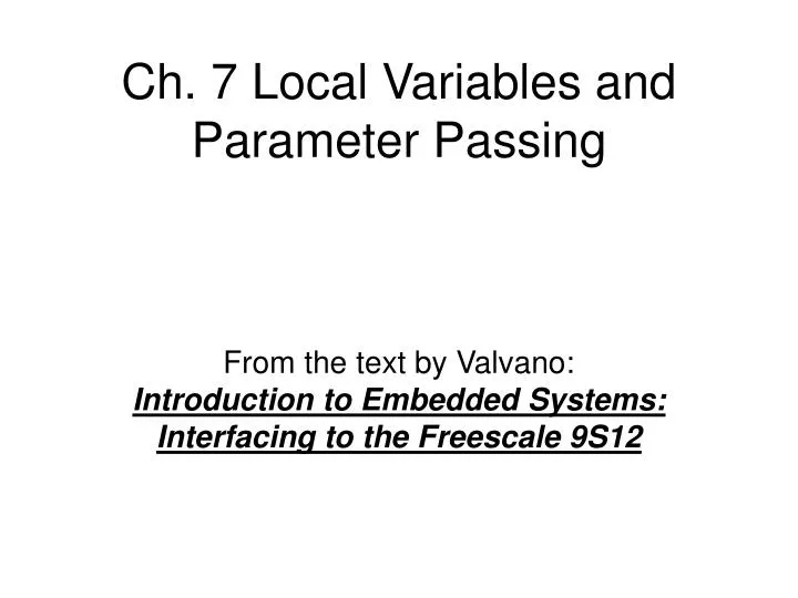 ch 7 local variables and parameter passing