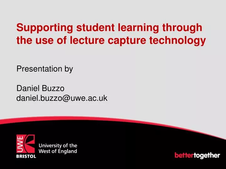 supporting student learning through the use of lecture capture technology