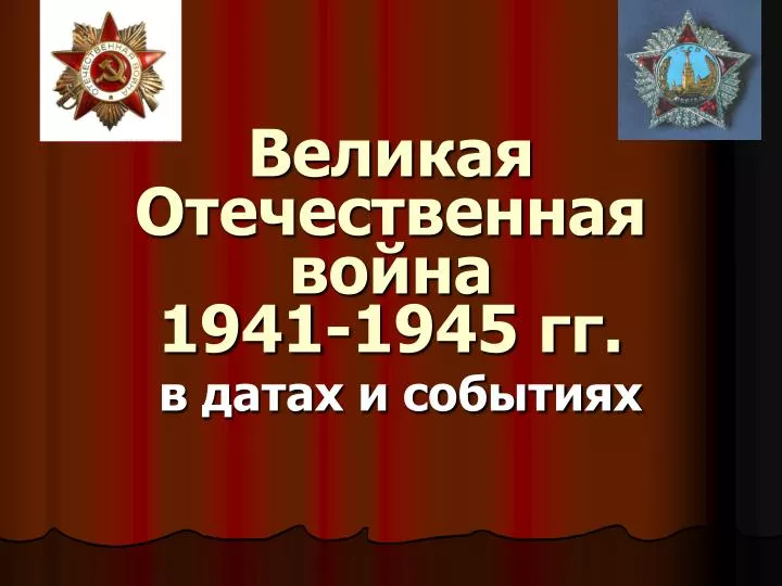 PPT - Великая Отечественная Война 1941-1945 Гг. В Датах И Событиях.