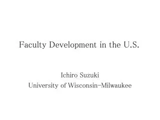 faculty development in the u s