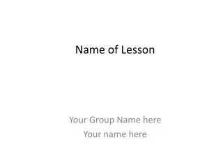 Name of Lesson