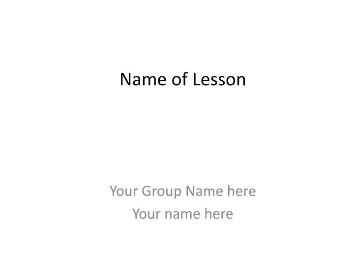 name of lesson