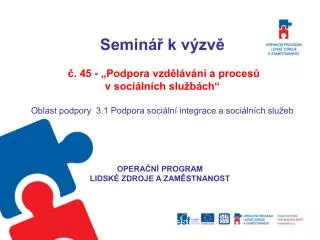 opera n program lidsk zdroje a zam stnanost