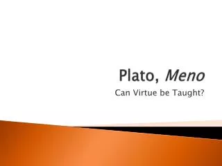 Plato, Meno