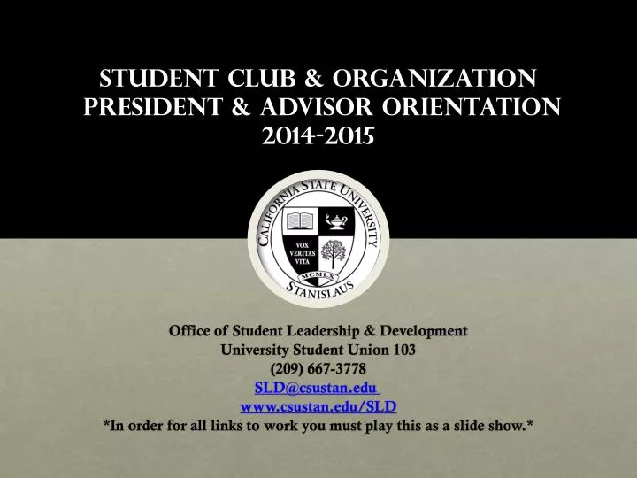 student club organization president advisor orientation 2014 2015