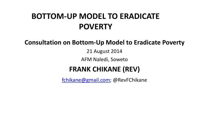bottom up model to eradicate poverty
