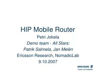 HIP Mobile Router