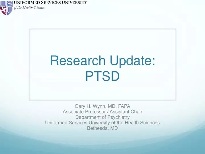research update ptsd