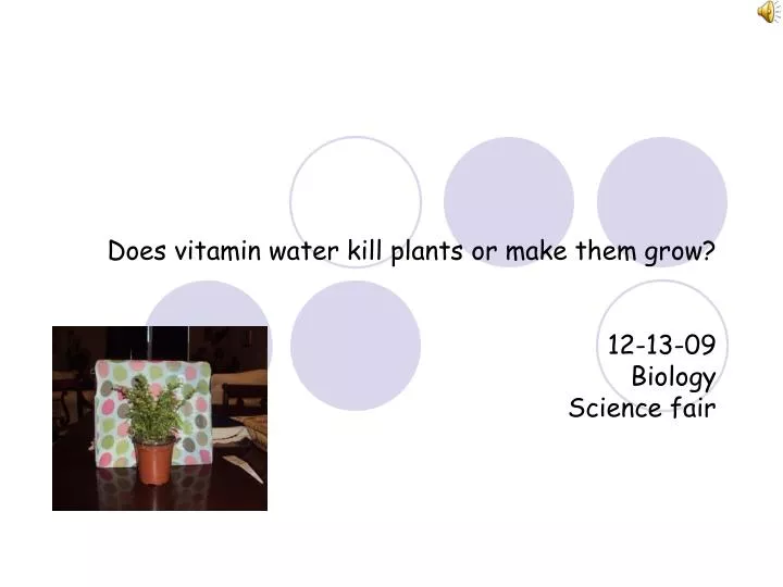 does vitamin water kill plants or make them grow