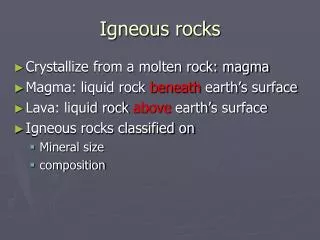 Igneous rocks
