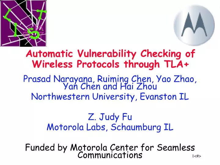 automatic vulnerability checking of wireless protocols through tla