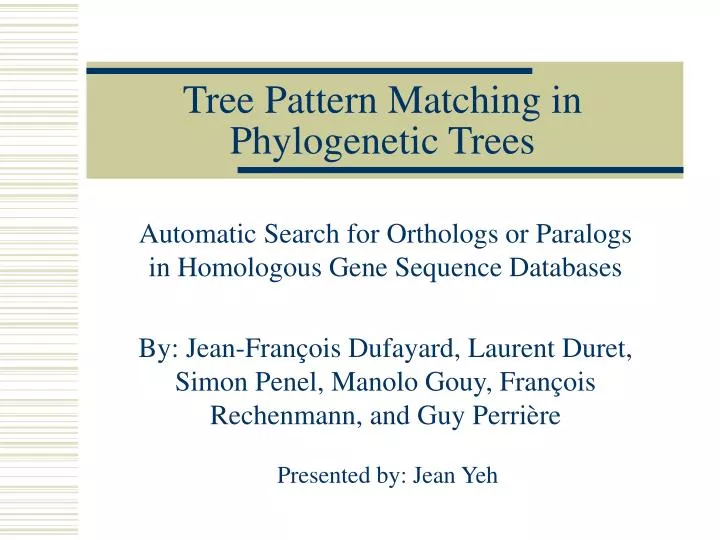 tree pattern matching in phylogenetic trees